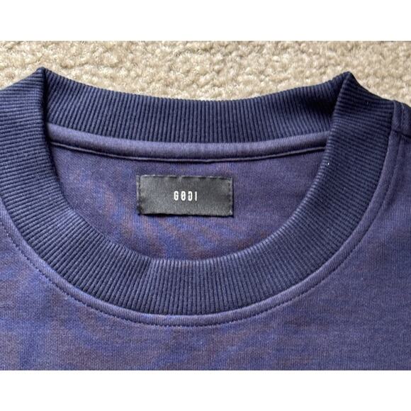 Godi Wear Classic Heavyweight Boxy Navy T-shirt & Black Pants Mens Xsmall NEW - Picture 4 of 12